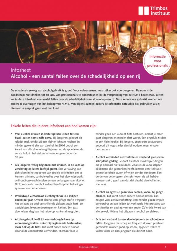 Alcohol - een aantal feiten op een rij