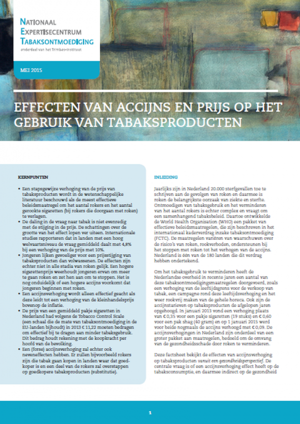 Effecten van accijns en prijs op het gebruik tabaksproducten