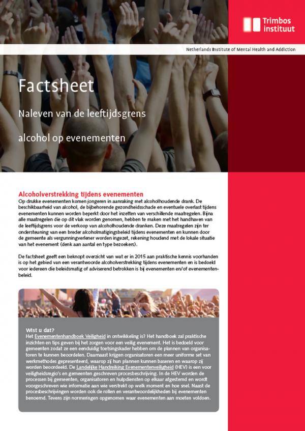 Factsheet Naleven van de leeftijdsgrens alcohol op evenementen