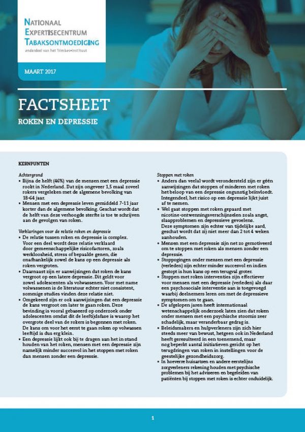 Factsheet Roken en depressie