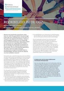 Factsheet Rookbeleid in de GGZ