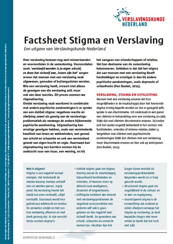 Factsheet Stigma en Verslaving