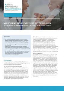 Verkenning JGZ: Preventiebeleid over roken