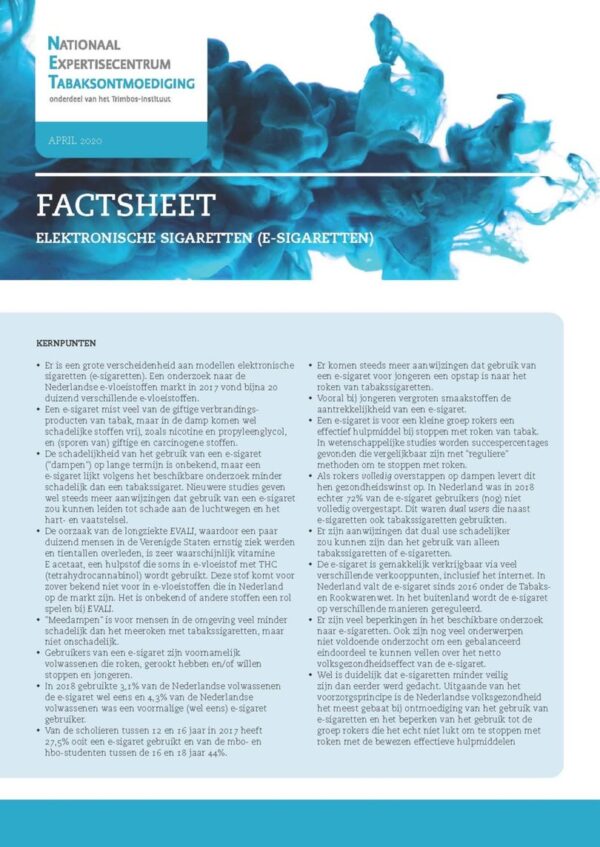 Factsheet elektronische sigaretten