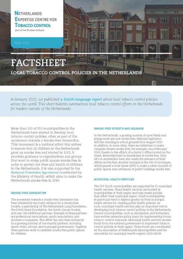 Local tobacco control policies in the Netherlands