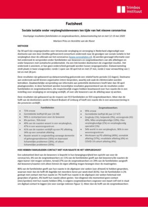 Sociale isolatie onder verpleeghuisbewoners ten tijde van het nieuwe coronavirus
