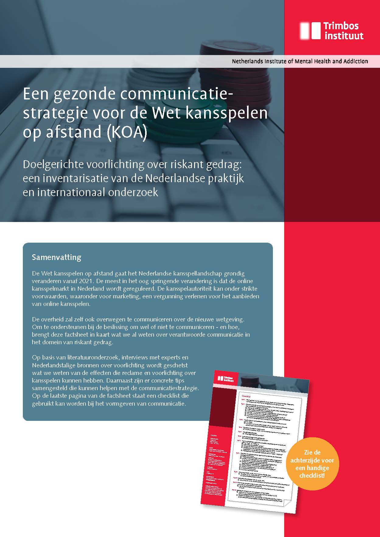 Grijp Oceaan piramide Een gezonde communicatie-strategie voor de Wet kansspelen op afstand (KOA)  - Trimbos-instituut