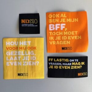 NIXzonderID strijkemblemen (set 12 stuks)