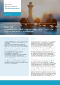cover van de notitie prijsstijging tabaksindustrie