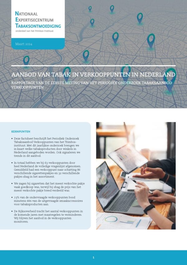 Factsheet Aanbod van tabak in verkooppunten in Nederland