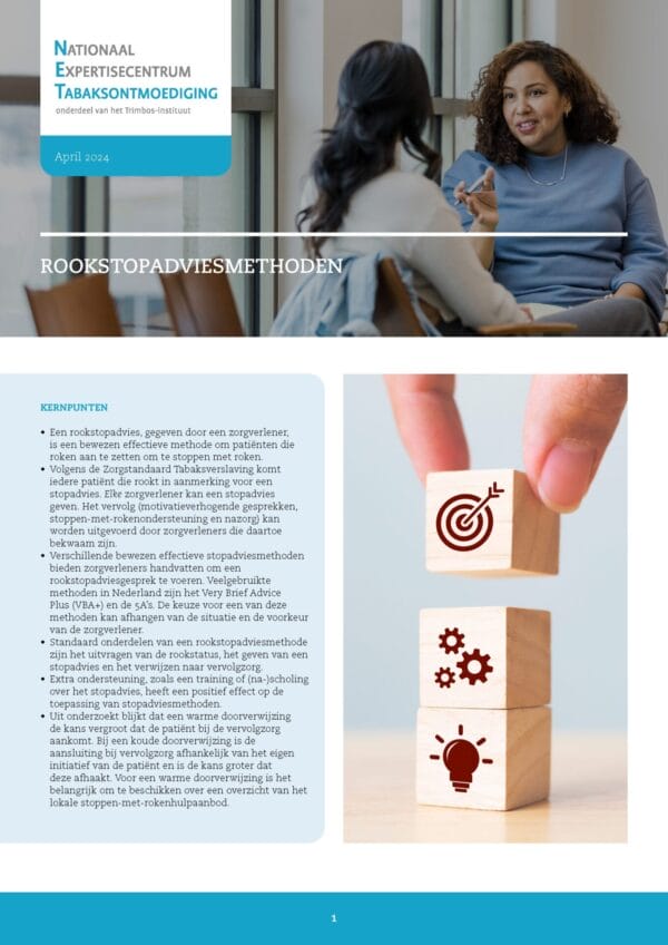 Factsheet Rookstopadviesmethoden