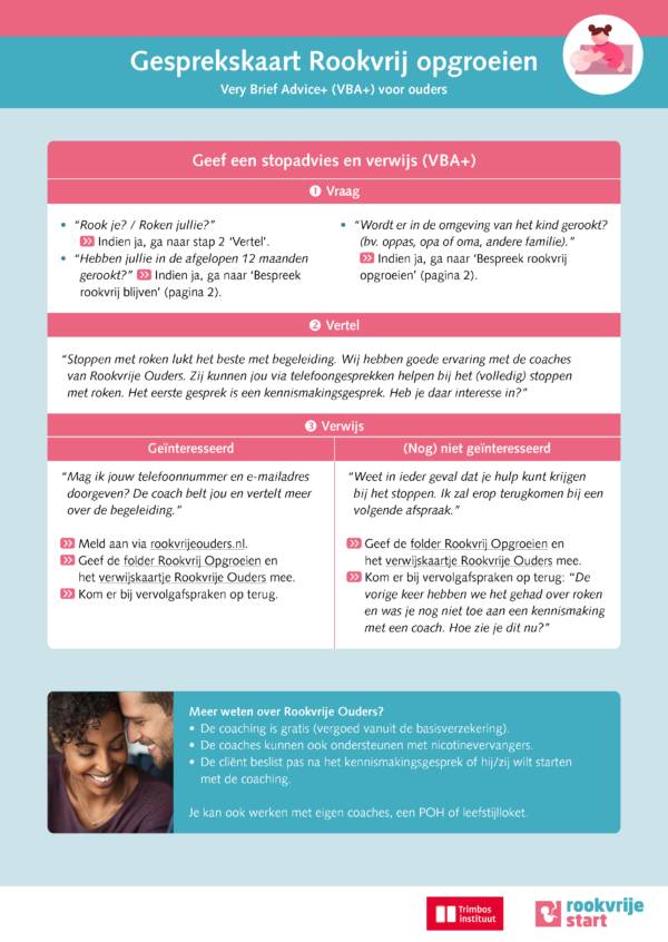 Gesprekskaart Rookvrij opgroeien (met voorbeeldzinnen)