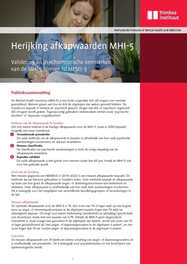 Factsheet Herijking afkapwaarden MHI-5