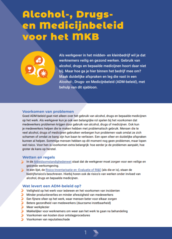 Alcohol-, Drugs- en Medicijnbeleid voor het MKB