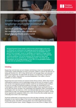 Factsheet - Ervaren burgerschap van mensen met langdurige psychische problematiek