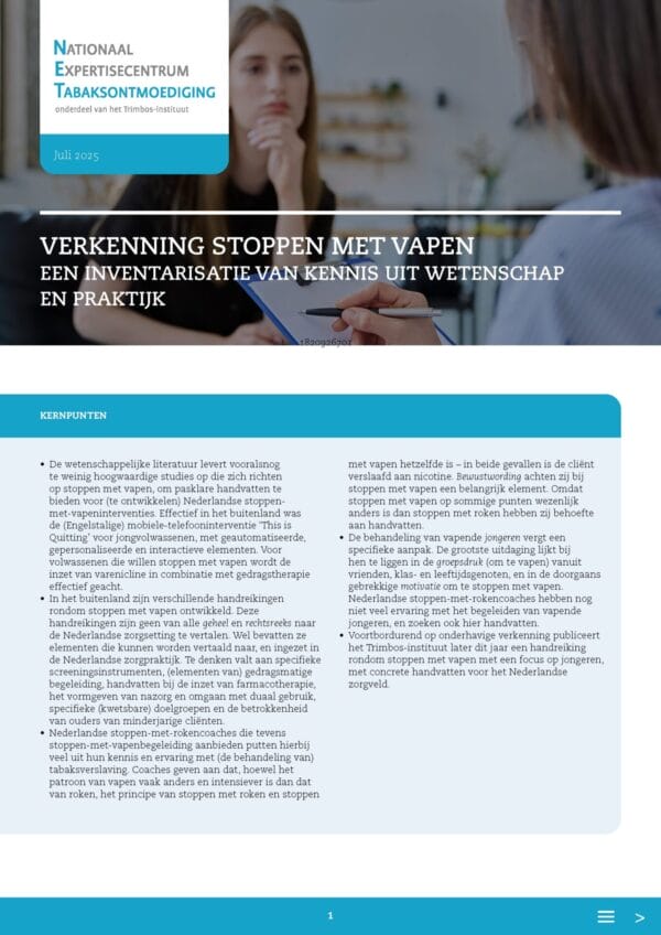 cover voor factsheet verkenning stoppen met vapen