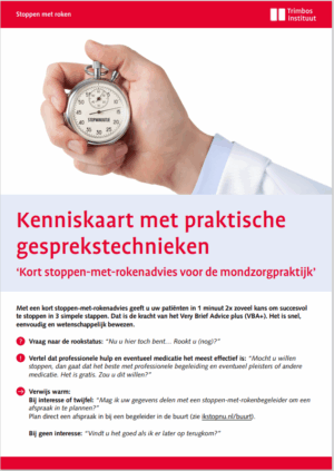 Stoppen-met-Rokenadvies - kenniskaart voor de mondzorgpraktijk