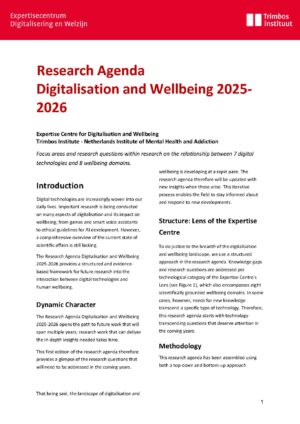 Research Agenda Digitalisation and Wellbeing 2025-2026